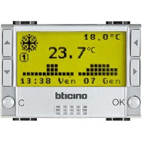 BTicino Livinglight алюминий Термостат электронный недельный батарея 2х1,5V 3 мод NT4451 фото