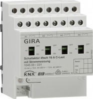 Gira KNX Актор 4-х канальный 16 А контроль силы тока возм ручн упр DIN-рейка 104500 фото