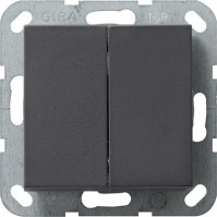 Gira S-55 Антрацит Переключатель 2-клавишный нажимной (клавиши с самовозвратом) 012828 фото