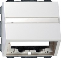 Gira F100 Бел глянц Накладка с опорной пластиной и полем для надписи для розеток средств связи 0870112 фото
