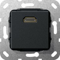 Gira S-55 Черный матовый Разъем HDMI 567010 фото