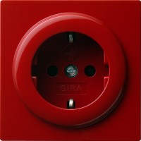 Gira S-Color Красный Розетка с з/к и защитой от детей 045343 фото