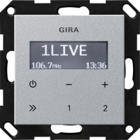 Gira S-55 Алюминий Радиоприемник скрытого монтажа RDS без громкоговорит. 228426 фото