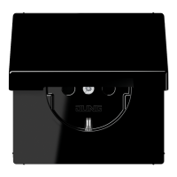 Jung LS 990 Черный Розетка с/з с крышкой безвинт зажим LS1520KLSW фото