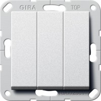 Gira S-55 Алюминий Переключатель 3-клавишный 283226 фото