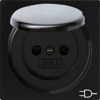 Gira S-Color Черный Розетка с/з, с крышкой 045447 фото