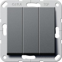 Gira S-55 Антрацит Выключатель Британский стандарт 3-х клавишный, вкл/откл. 283028 фото