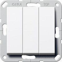 Gira S-55 Бел глянц Выключатель-переключатель 3-клавишный 283203 фото