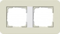 Gira серия E3 Песочный/белый глянцевый Рамка 2-ая 0212417 фото