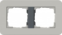 Gira серия E3 Серый/антрацит Рамка 2-ая 0212422 фото