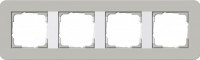 Gira серия E3 Серый/белый глянцевый Рамка 4-ая 0214412 фото