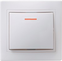 IEK Выключатель одноклавишный с индикацией 10А Кварта белый EVK11-K01-10-DM фото