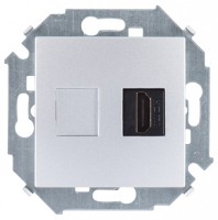 Simon 15 Алюминий Розетка для подключения HDMI-разъёма аудио/видео, v1.4, тип А 1591407-033 фото