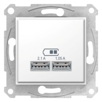 Sedna Белый Розетка 2-ая USB 2,1А (2x1,05А) SDN2710221 фото
