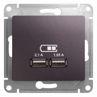 Glossa сиреневый туман розетка USB 5В/2,1А, 2х5В/1,05мА GSL001433 фото