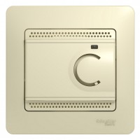 Glossa термостат электронный теплого пола с датчиком, (от+5до+50°C 16A в сборе с рамкой), цвет бежевый GSL000235 фото
