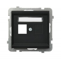Ospel Sonata Черный металлик Накладка компьютерной розетки 1-й, без рамки GPK-1R/p/33 фото
