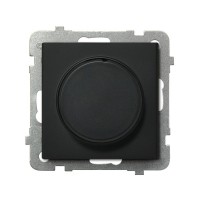 Ospel Sonata Черный металлик Светорегулятор поворотно-нажимной для нагрузки лампами накаливания и галогенными ŁP-8R/m/33 фото
