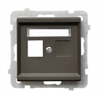Ospel Sonata Шоколадный металлик Накладка компьютерной розетки 1-й, без рамки GPK-1R/p/40 фото