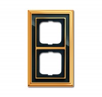 ABB Династия Полированная латунь / черная роспись стекло Рамка 2-ая 2CKA001754A4566 фото