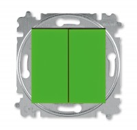 ABB Levit зелёный / дымчатый чёрный Выключатель 2-клавишный 2CHH590545A6067 фото