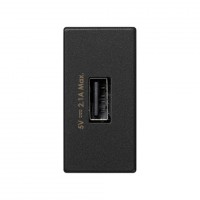 Simon Графит Зарядное устройство USB, К45, узкий модуль, 5 В, 2,1 А K126D-14 фото