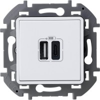 Legrand Inspiria белый зарядное устройство с двумя USB-разьемами A-C 240В/5В 3000мА 673760 фото