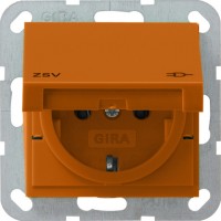 Gira Розетка с зазем конт крышк и надп ZSV System 55 оранжевый 041602 фото