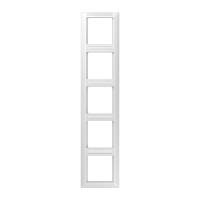 Jung Рамка 5-кратная вертикальная с полем для надписи белая AS585BFINAWW фото