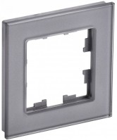 IEK Brite Decor серый глянец стекло рамка 1-местная BR-M12-G-K03 фото