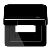 Jung Рамка с подпружиненной крышкой для USB-механизмов, с центральной платой, чёрный CD590KLUSBSW фото