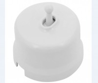 BIRONI Пластик Белый Выключатель 1-клавишный (тумблерный) B1-230-21 фото