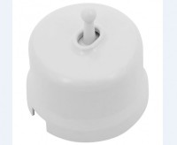 BIRONI Пластик Белый Выключатель 1-клавишный проходной (тумблерный) B1-231-21 фото