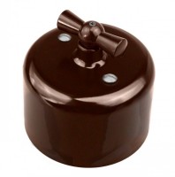 Bironi Ришелье керамика коричневый выключатель 1-клавишный R1-210-02 фото