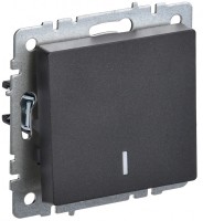 IEK Brite Base чёрный выключатель 1-клавишный с индик 10А BR-V10-1-10-K02 фото