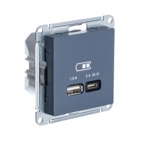 Systeme Electric AtlasDesign грифель USB розетка A + тип-C 45W высокоскор.заряд. QC,PD, механизм ATN000729 фото