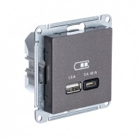AtlasDesign мокко USB Розетка A + тип-C 45W высокоскоростная зарядка ATN000629 фото