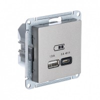 AtlasDesign USB Розетка A + тип-C 45W высокоскоростная зарядка, цвет шампань ATN000529 фото