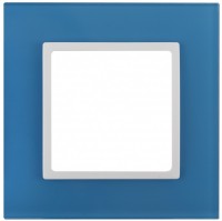 ЭРА Рамка на 1 пост, стекло, Elegance, голубой+белый Б0034482 фото