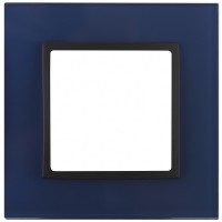 ЭРА Рамка на 1 пост, стекло, Elegance, синий+антрацит Б0034483 фото
