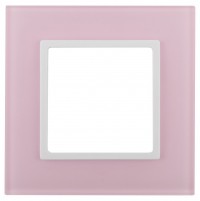 ЭРА Рамка на 1 пост, стекло, Elegance, розовый+белый Б0034484 фото