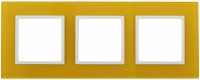 ЭРА Рамка на 3 поста, стекло, Elegance, жёлтый+белый Б0034512 фото