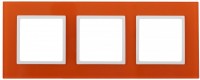 ЭРА Рамка на 3 поста, стекло, Elegance, оранжевый+белый Б0034513 фото