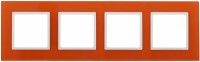 ЭРА Рамка на 4 поста, стекло, Elegance, оранжевый+белый Б0034531 фото