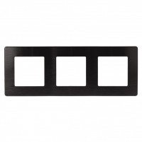 ЭРА Рамка для розеток и выключателей на 3 поста, Сатин, чёрный Б0052524 фото