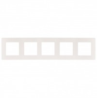 ЭРА рамка для розеток и выключателей Серия 12 12-5105-01 на 5 постов, Сатин, белый Б0052539 фото