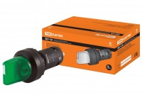 TDM Переключатель на 2 положения с фиксацией SB7-CK2361-24V короткая ручка(LED) d22мм 1з зеленый SQ0746-0054 фото