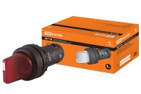 TDM Переключатель на 2 положения с фиксацией SB7-CK2462-24V короткая ручка(LED) d22мм 1р красный SQ0746-0056 фото