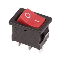 Выключатель клавишный 250V 6А (3с) ON-ON красный Mini Rexant 36-2131 фото