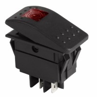 Выключатель клавишный 12V 35А (4с) ON-OFF красный с подсветкой Rexant 36-4460 фото